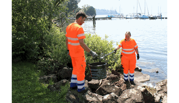 Unterwegs mit der Fachfrau Betriebsunterhalt in Luzern.
Foto: Sicher/VSA