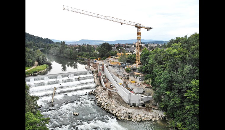 Die Fischtreppe beim Kraftwerk Neuewelt ist bald fertig. (© Hollinger AG)