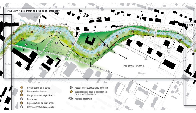 Sorgfältig aufbereitete Pläne, Schnitte und Informationsmaterialien sowie umfangreiche Partizipation bilden die Grundlage der Akzeptanz durch die Bevölkerung. (© Plan directeur localisé, urbaplan, 2010)