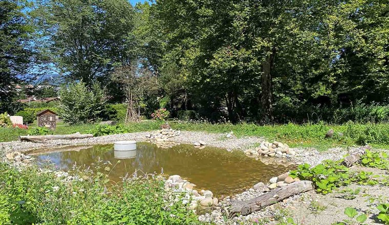 Ein neu geschaffener Weiher. Auch diese Wasserfläche ist ablassbar. (Bild: Stadt Biel)