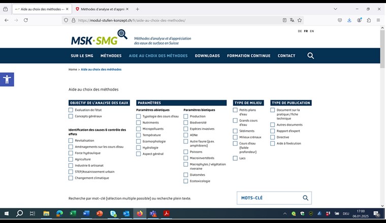 Tool zur Methodensuche auf der MSK-Website.